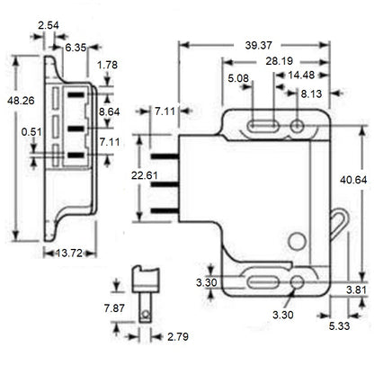 1055771 | SC-4380RS (PK-10) --- Side Mount With Microswitch Catches - Pull Up Force 4.46 - - -