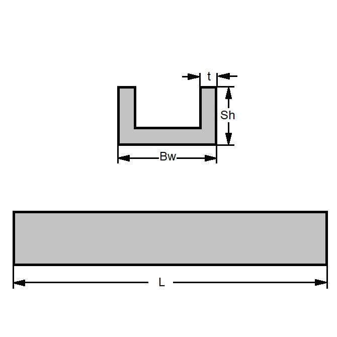 1097831 | CH-0060-0120-0995-A --- Channel - 12 mm x 6 mm x 995 mm