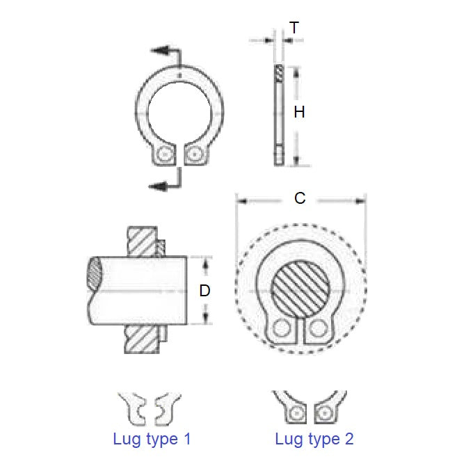 1050450 | CNG-00318-06-420-2 --- External Retaining Rings - 3.18 mm x 0.64 mm -