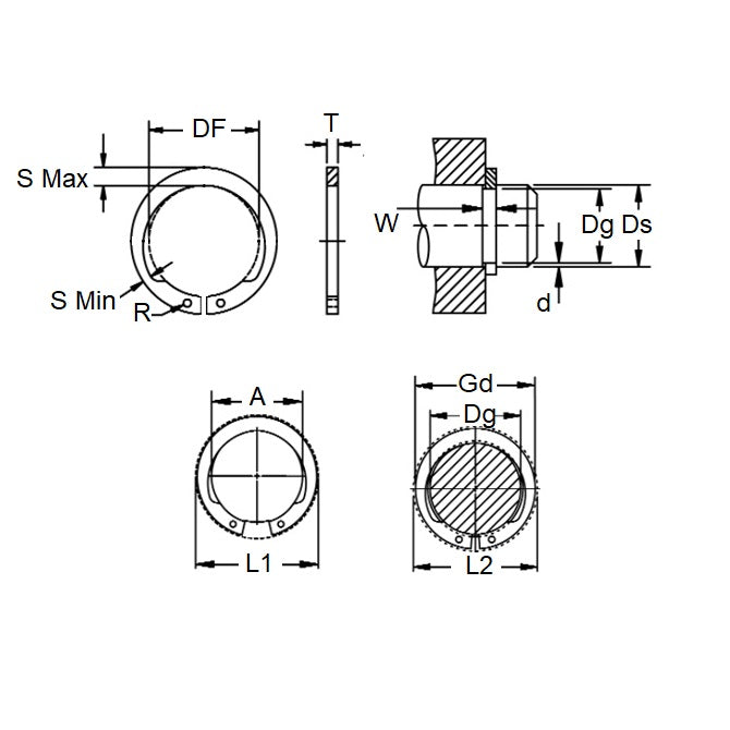 1121925 | CCE-01984-C-V (PK-2) --- External Retaining Rings - 19.84x1.07x18.62 mm Circlips - Carbon Steel Circlip