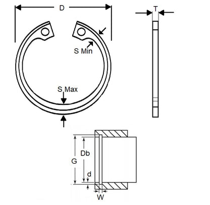 1165274 | CIB-05499-C --- Circlips - 54.99 mm x 1.91 mm x 59.11 mm