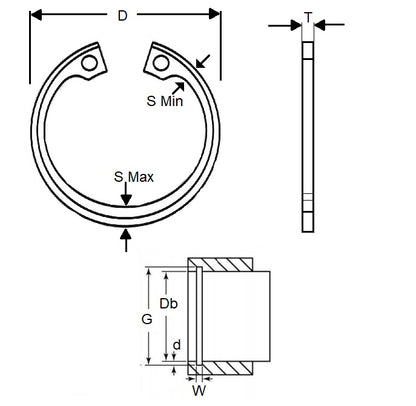 1181313 | CIB-08017-C (Each) --- Internal Retaining Rings - 80.17x2.69x98.55 mm Circlips - Carbon Steel Circlip