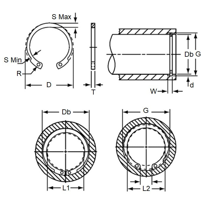 1150033 | CCI-03653-C-V (PK-2) --- Internal Retaining Rings - 36.53x1.27x38.81 mm Circlips - Carbon Steel Circlip