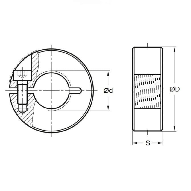 1178366 | COT-05080F-076-17-CS --- Threaded Collars - 2-12 UNF (50.8mm) x 76.2 mm x 17.463 mm