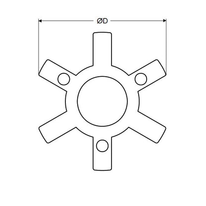 1152117 | CP-INS-J-3J-B-38 --- Three Jaw Type Couplings - Insert Only x  Match with Hub x 38.1