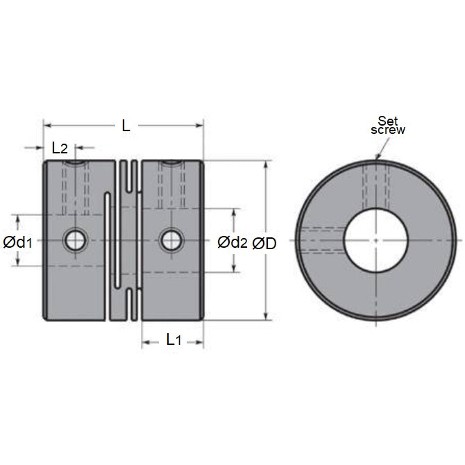 1040631 | CP-020-020-08-010-H-SL4-AL --- Couplings - 2 mm x 2 mm x 8 mm