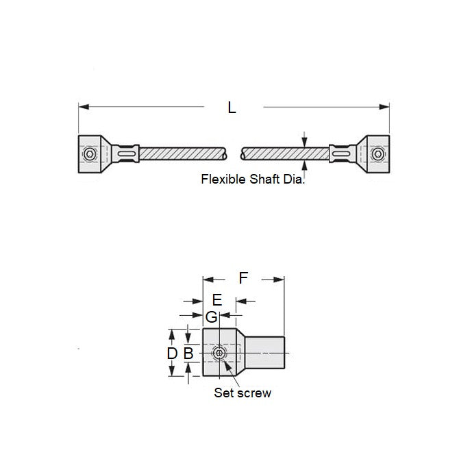 1072243 | CP-064-064-25-0203-FS --- Flexible Shafts - 6.35 mm x 6.35 mm x 203.2 mm