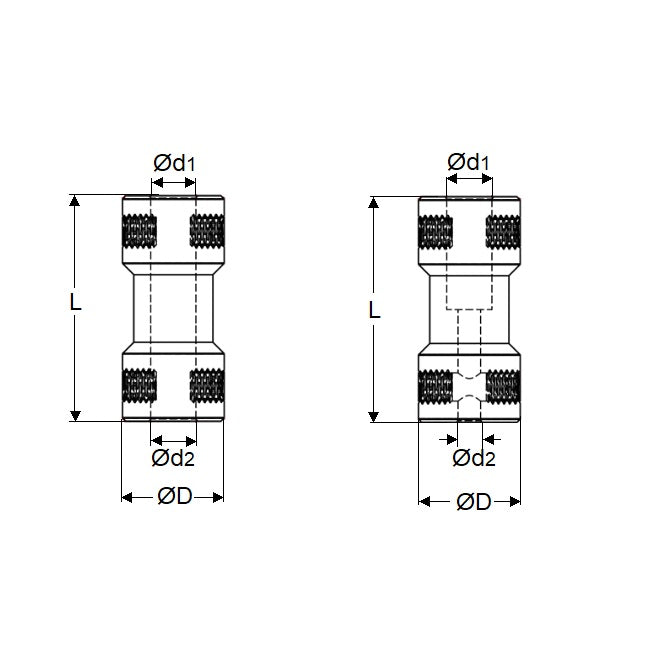 1049176 | CP-032-040-09-R-B --- Rigid Couplings - 3.175 mm x 4 mm x 9 mm