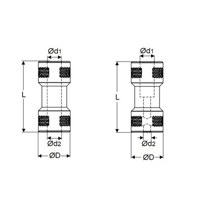 1049176 | CP-032-040-09-R-B --- Rigid Couplings - 3.175 mm x 4 mm x 9 mm