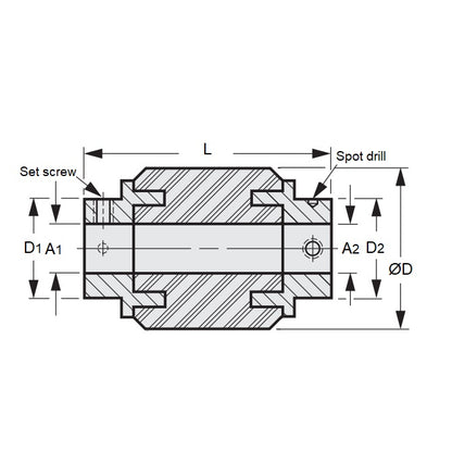 1051992 | CP-040-060-21-032-NF-S3S (Each) --- Neo Flex Couplings - 4x6x20.6 mm - Stainless Steel 303 and Neoprene Coupling