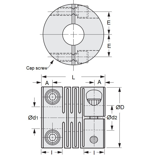 1111363 | CP-159-159-34-035-H-SL-ALP --- Couplings - 15.875 mm x 15.875 mm x 34 mm