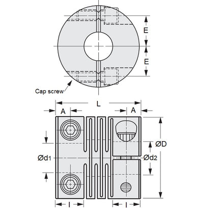 1111363 | CP-159-159-34-035-H-SL-ALP --- Couplings - 15.875 mm x 15.875 mm x 34 mm