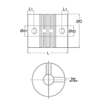 1039843 | CP-016-029-10-020-H-B6-AL-G --- Couplings - 1.6 mm x  2.900 Pilot Bore x 9.52 mm