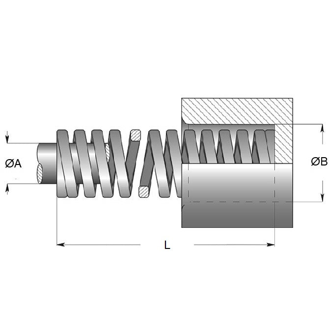 1143917 | DS-318-064-MDS --- Die Springs - 31.75 mm x 15.875 mm x 63.5 mm