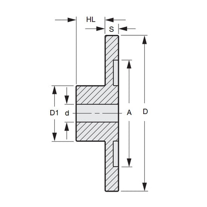 1157576 | GBL-045-030-120-A (50 Pcs) --- Gears - 44.8 mm x 3 mm x 12 mm