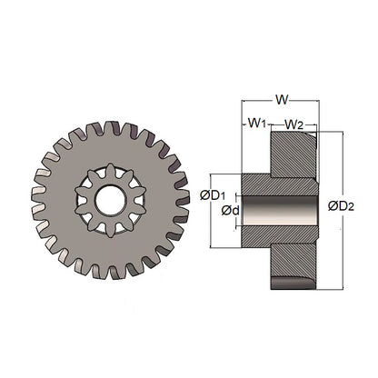 1132742 | GCL-013-M05-060-024-B (2 Pcs) --- Cluster Module 0.5 Brass Gears - 25 - 10 12.5 - 5.0 13.0 - 5.5