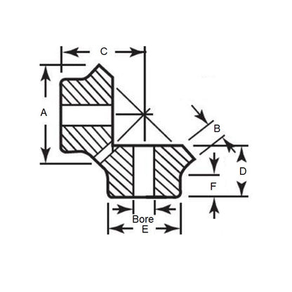 1109502 | GM-032-D12-095-C (Each) --- Mitre Gears - 15 tooth - 31.75x9.525 mm 12DP Steel - Steel Gear
