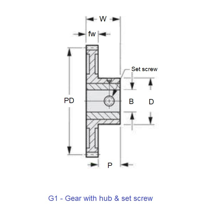 1037575 | WG1R-150-050-180-COP (Each) --- Worm Gears - Pitch Module 1.5 - 50 tooth - 3 Deg 26 Min Module 1.5 - Copper Alloy - CAC502 Gear