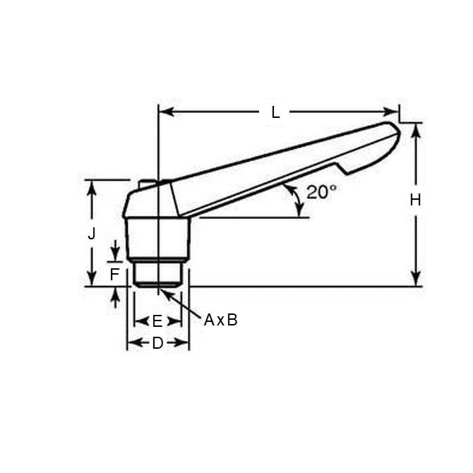 1061678 | KHD-2RS --- Handles - M5x0.8 (5mm Standard) x  Powder coated Zinc x 40 mm