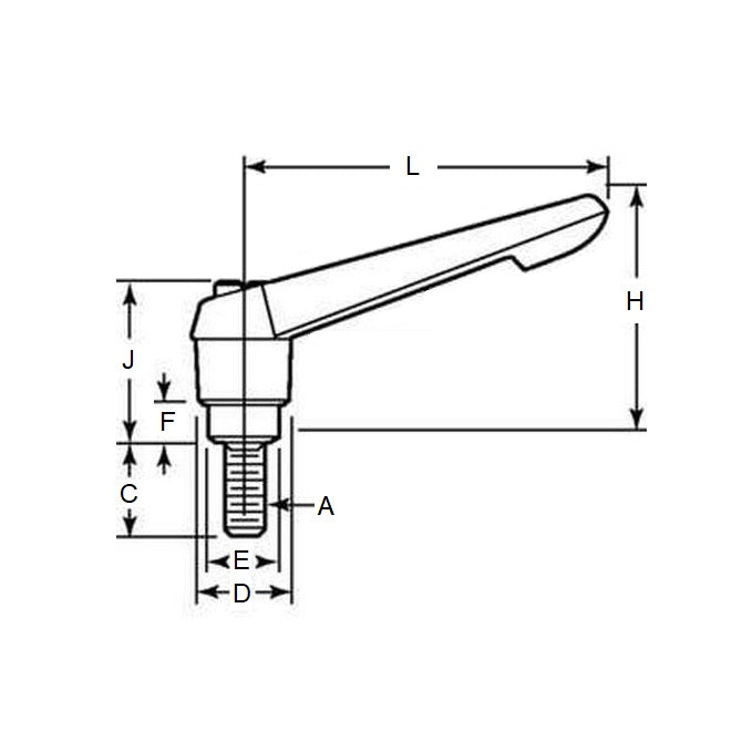 1100565 | KHD-92RS --- Handles - M12x1.75 (12mm Standard) x 60 mm