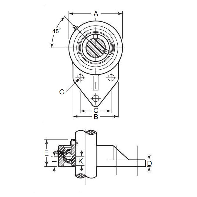 1150399 | IP-284RS --- Offset Housing Assembly - 36.513 mm x 95.25 mm x 88.9 mm