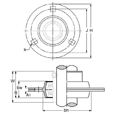 1185298 | PF-5 --- Flanged Housings - 95 mm x  - x 28.5 mm