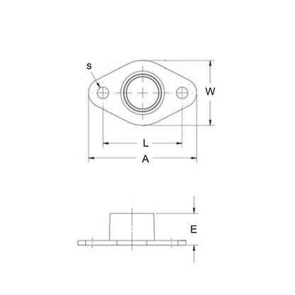 1075069 | BFM-250-NN --- Flanged 2 Bolt Housing Assembly - 6.35 mm x 53.34 mm x 16.67 mm