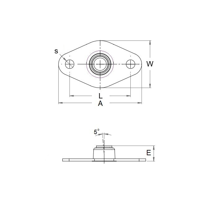 1048482 | BFM-125-N (Each) --- Flanged 2 Bolt Housing and Bearing Assembly - 3.175x45.72x13.46 mm Aligning - Steel