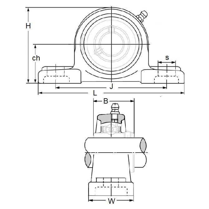 1172856 | P204PE (Each) --- Pillow Block Housings - 65x127x38 mm Thermoplastic - Polyethylene Housing