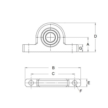 1093584 | PB1-S6800BZZ (Each) --- Pillow Block Miniature Housings - 10 mm - 37000 - 1780 N - Steel Housing