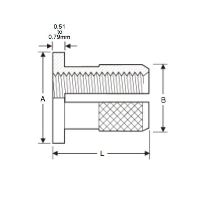 1045023 | IN-EP-0285C-055-FB (5 Pcs) --- Inserts - 4-40 UNC (2.845mm) x 3.962 mm x 4.775 mm