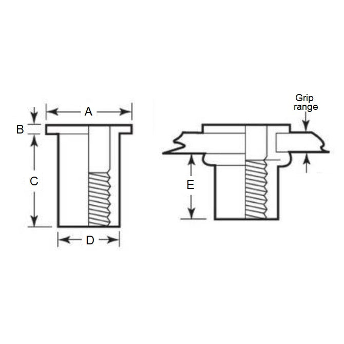 1078165 | IN-RIV-079C-032 (5 Pcs) --- Inserts - 5/16-18 UNC (7.938mm) x 10.49 mm 0.76 - 3.18