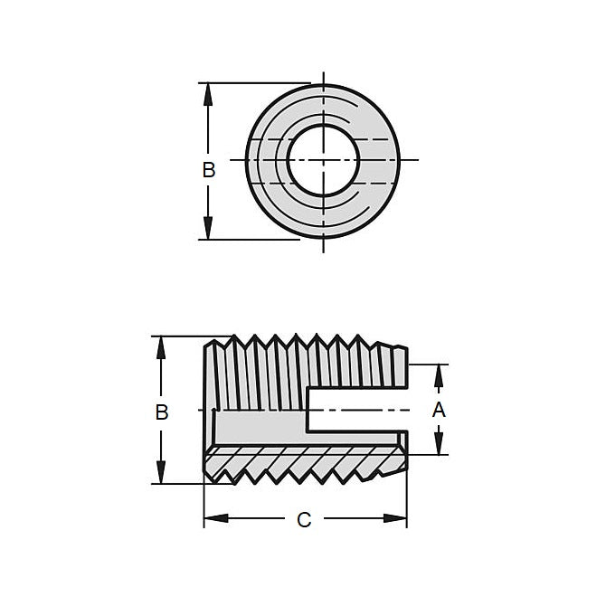 1062893 | IN-TP-0500M-100-A-S6 (250 Pcs) --- Self Tapping Inserts - M5 (5x0.8mm) x  7.1 - 7.6 mm x 10