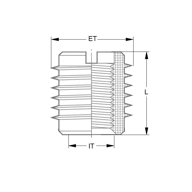 1065909 | IN-TP-060M-13-WSS (PK-2) --- Self Tapping Inserts - M6 - 6x1mm - 9.525x12.7 mm For Wood
