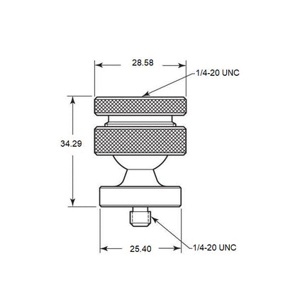 1071620 | CMM-14225RS --- Joints - 1/4-20 UNC (6.35mm) x  1/4-20 UNC (6.35mm) x 28.58 mm