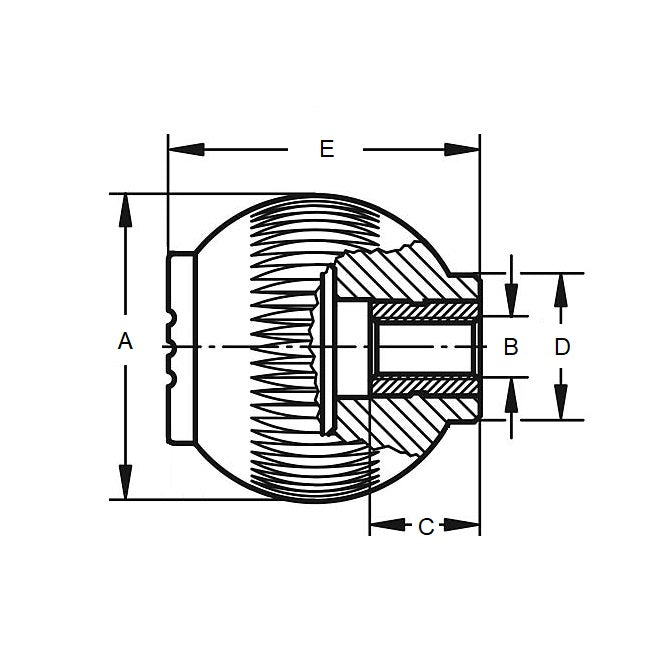 1074155 | KF064C-025-NG (10 Pcs) --- Knobs - 1/4-20 UNC (6.35mm) x 24.89 mm x 9.9 mm