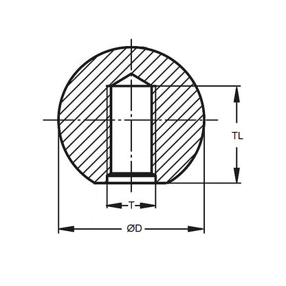 1074080 | KF064C-020-TPLK --- Knobs - 1/4-20 UNC (6.35mm) x 20.06 mm x 9.9 mm