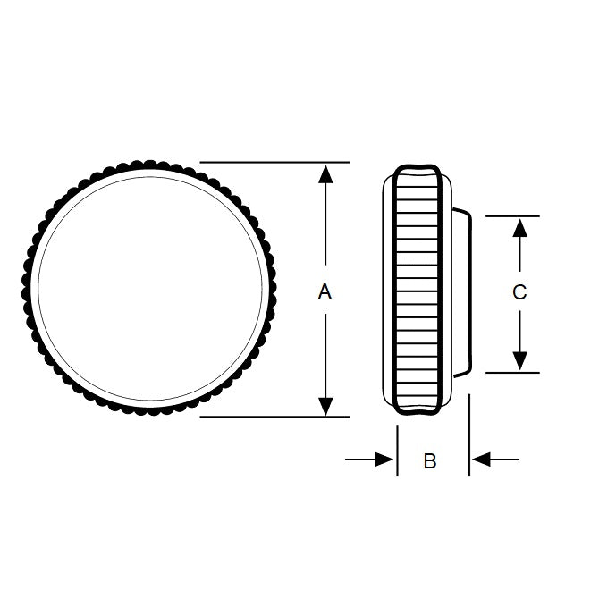 1055106 | KM050M-016-KNU-Y (10 Pcs) --- Knobs - M4 (4.00mm) - Use Own Screw x 16 mm x 6.5 mm