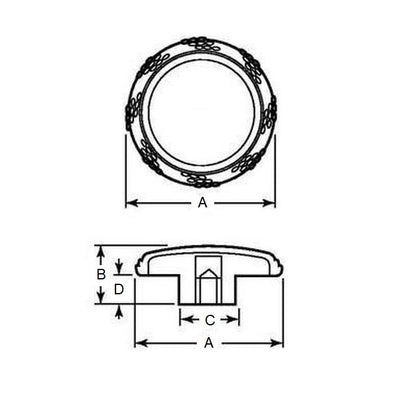 1074162 | KF064C-025-KN-SFT-TP (50 Pcs) --- Knobs - 1/4-20 UNC (6.35mm) x 24.89 mm -