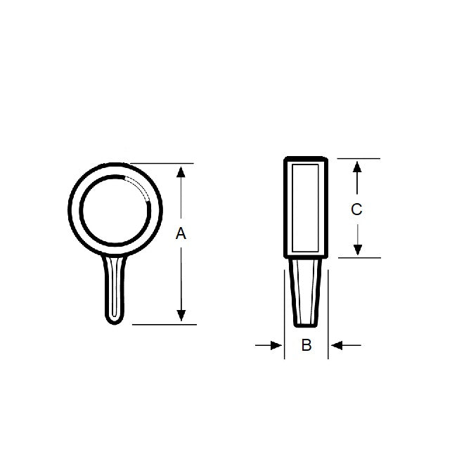 1079861 | KM079-021-L-Y (10 Pcs) --- Knobs - 5/16 (7.94mm) - Use Own Screw x 21.43 mm x 13.5 mm