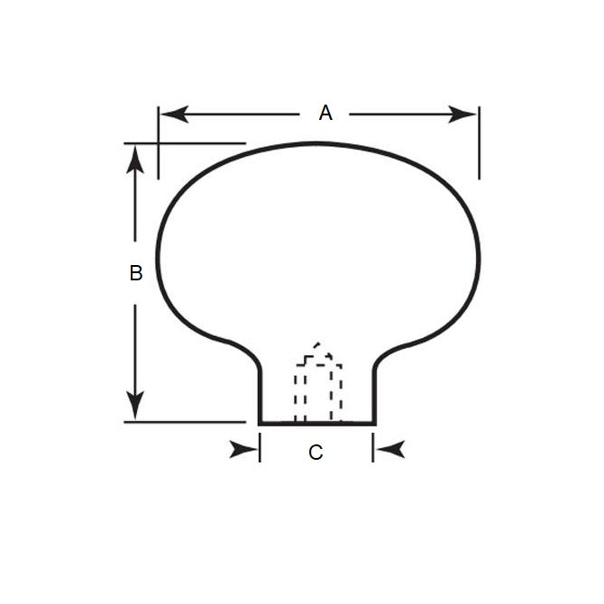 1080426 | KF079-038-OT-P (2 Pcs) --- Knobs - 7.94 Push On x 38.1 mm x 14.3 mm