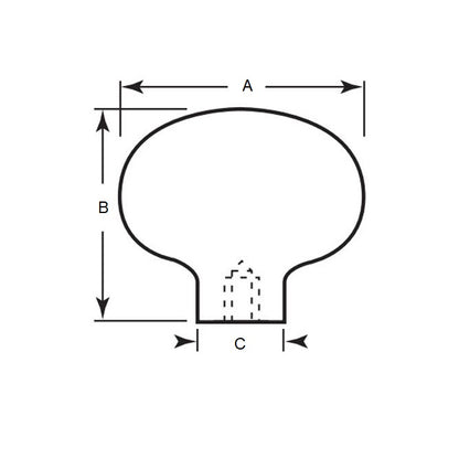 1080426 | KF079-038-OT-P (2 Pcs) --- Knobs - 7.94 Push On x 38.1 mm x 14.3 mm