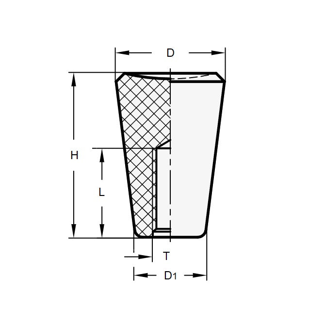 1074135 | KF064-022-LVR --- Knobs - 6.35 Push On x 22.23 mm x 15.9 mm