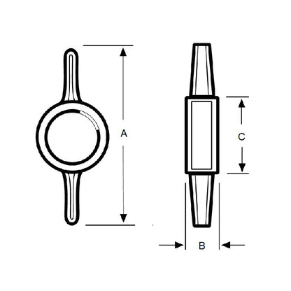 1094105 | KM100M-045-TEE-B (10 Pcs) --- Knobs - M10 (10.00mm) - Use Own Screw x 45 mm x 12.5 mm