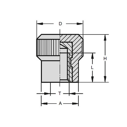 1063617 | KF050M-015-KN-PH --- Knobs - M5x0.8 (5mm  Standard) x 15 mm x 10 mm