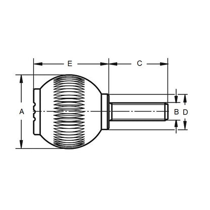 1104250 | KM127C-050-NG-SS (10 Pcs) --- Knobs - 1/2-13 UNC (12.7mm) x 50.04 mm x 39.9 mm