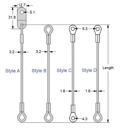 1233515 | PPL-226RS (PK-300) --- Nylon Lanyards - Type Loop and Eyelet 250x6.6 mm