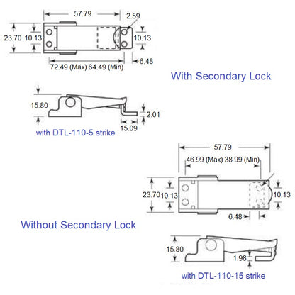 1225832 | DTL-110AXRS --- Latches - Latch x  Yes x 7.87 mm