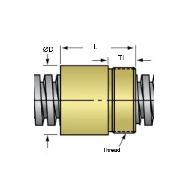 1120592 | AR205RS --- Leadscrew - 19.05 mm x 6 x 1