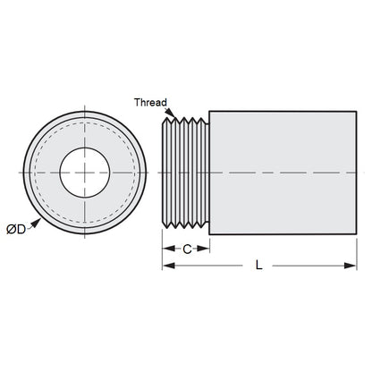 1073829 | HB21SN-25161 --- Nuts Leadscrew - 6.35 mm x 16 x 1